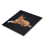 Basenji-Hund  Fliese (Seite)