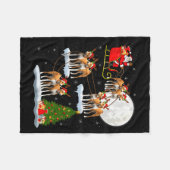 Basenji Hund Santa Schlitten Fliegend Lustiger Mag Fleecedecke (Vorderseite (Horizontal))