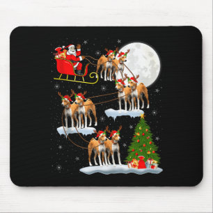Basenji-Hund Santa Schlitten Fliegend Lustiger Mag Mousepad