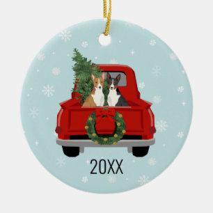 Basenji Hund Weihnachtsfeiertag Keramik Ornament