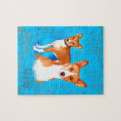 Basenji Hunde mit Wortwolke Muster Puzzle (Horizontal)