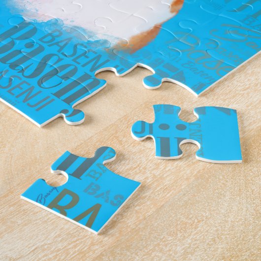 Basenji Hunde mit Wortwolke Muster Puzzle (Seite)