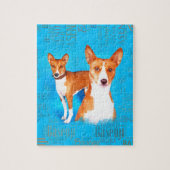 Basenji Hunde mit Wortwolke Muster Puzzle (Vertikal)