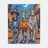 Basenji-Hunde-Trick-oder-Treating Halloween-Kostüm Fleecedecke (Vorderseite)