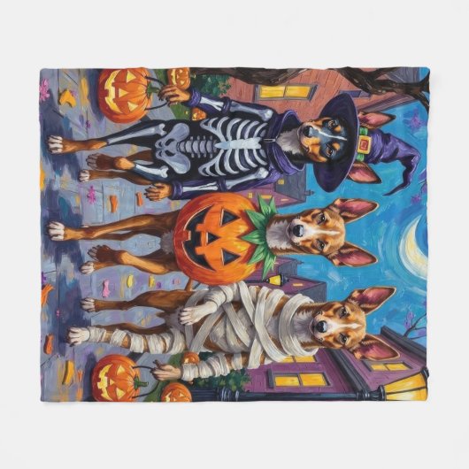 Basenji-Hunde-Trick-oder-Treating Halloween-Kostüm Fleecedecke (Vorderseite (Horizontal))