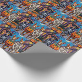 Basenji-Hunde-Trick-oder-Treating Halloween-Kostüm Geschenkpapier (Ecke)