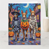 Basenji-Hunde-Trick-oder-Treating Halloween-Kostüm Karte (Vorderseite)