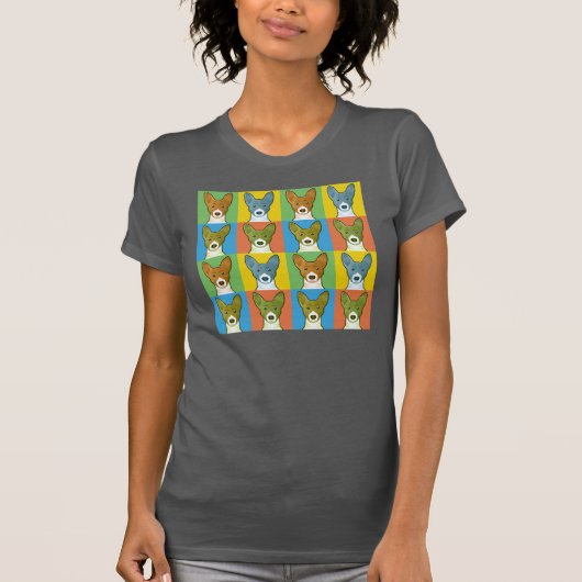 Basenji HundeCartoon Pop-Kunst T-Shirt (Vorderseite)