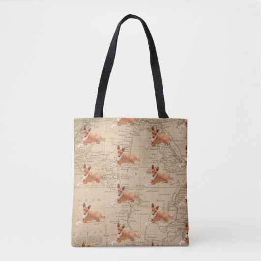 Basenji-Hundekarte Hintergrund Tasche (Vorderseite)