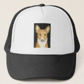 "Basenji" Hundekunst-Hut Truckerkappe (Vorderseite)