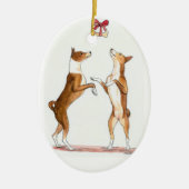 Basenji Hundekunst-Verzierung Keramikornament (Vorne)