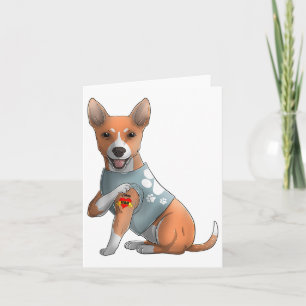 Basenji Ich liebe Mama Tattoo-Hundeshirt Lustiges Karte