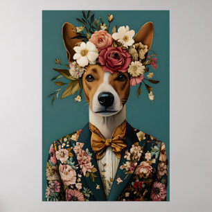 Basenji im Anzug Poster, Basenji-Porträt, Basenji Poster