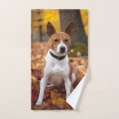 Basenji im Herbst Leaves Fall Inspiriert Badhandtuch Set (Handtuch)