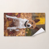 Basenji im Herbst Leaves Fall Inspiriert Badhandtuch Set (Handtuch)