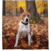 Basenji im Herbst Leaves Fall Inspiriert Duschvorhang (Vorderseite)