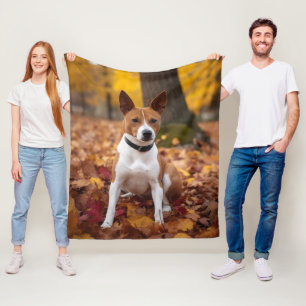Basenji im Herbst Leaves Fall Inspiriert Fleecedecke