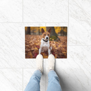 Basenji im Herbst Leaves Fall Inspiriert Fußmatte