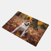 Basenji im Herbst Leaves Fall Inspiriert Fußmatte (Schrägansicht)