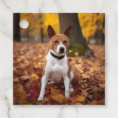 Basenji im Herbst Leaves Fall Inspiriert Geschenkanhänger (Vorderseite)