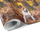Basenji im Herbst Leaves Fall Inspiriert Geschenkpapier (Rolleneckpunkt)