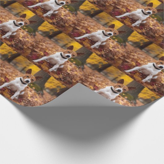 Basenji im Herbst Leaves Fall Inspiriert Geschenkpapier (Ecke)