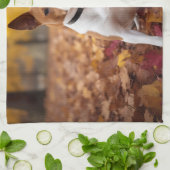 Basenji im Herbst Leaves Fall Inspiriert Geschirrtuch (Gefaltet)