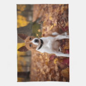 Basenji im Herbst Leaves Fall Inspiriert Geschirrtuch (Vertikal)