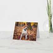 Basenji im Herbst Leaves Fall Inspiriert Karte (Vorderseite)