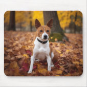 Basenji im Herbst Leaves Fall Inspiriert Mousepad (Vorne)