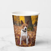 Basenji im Herbst Leaves Fall Inspiriert Pappbecher (Vorderseite)