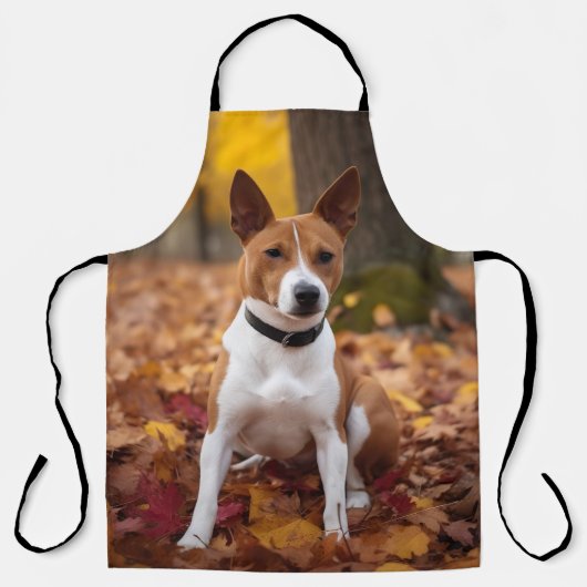Basenji im Herbst Leaves Fall Inspiriert Schürze (Vorderseite)