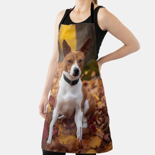Basenji im Herbst Leaves Fall Inspiriert Schürze (InSitu)