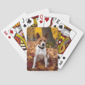 Basenji im Herbst Leaves Fall Inspiriert Spielkarten (Rückseite)