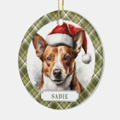 Basenji Keramik Circle Ornament (Links)