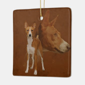 Basenji Keramikornament (Links)