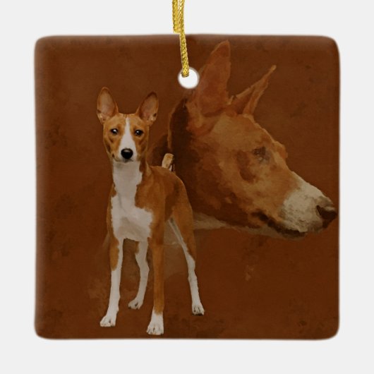 Basenji Keramikornament (Vorderseite)