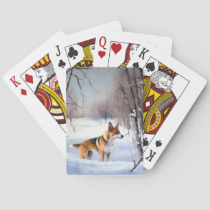 Basenji Lass es schneien Weihnachten Spielkarten