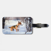 Basenji lassen es Schnee Weihnachten Gepäckanhänger (Rückseite horizontal)