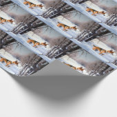 Basenji lassen es Schnee Weihnachten Geschenkpapier (Ecke)