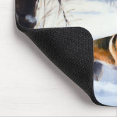 Basenji lassen es Schnee Weihnachten Mousepad (Ecke)