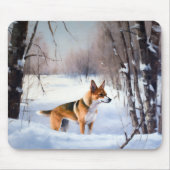 Basenji lassen es Schnee Weihnachten Mousepad (Vorne)