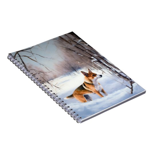 Basenji lassen es Schnee Weihnachten Notizblock (Rechte Seite)