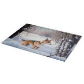 Basenji lassen es Schnee Weihnachten Schneidebrett (Ecke)