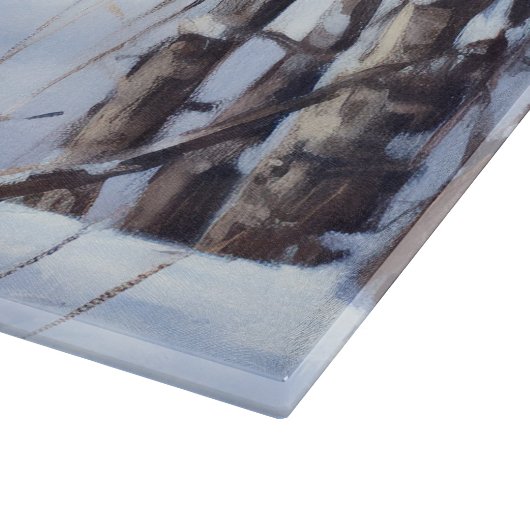 Basenji lassen es Schnee Weihnachten Schneidebrett (Ecke)