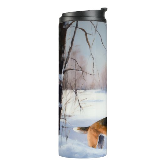 Basenji lassen es Schnee Weihnachten Thermosbecher (Nach links gedreht)