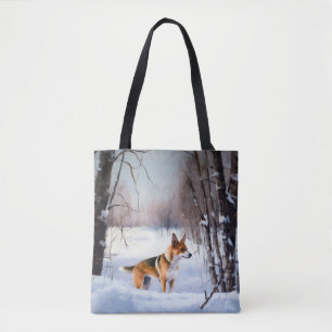 Basenji Lasst es schneien Weihnachten Tasche