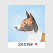 Basenji Malerei - Niedliche Originalkunst Aufkleber (Blatt)