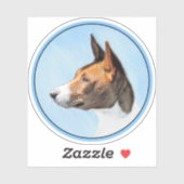 Basenji Malerei - Niedliche Originalkunst Aufkleber (Blatt)
