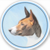 Basenji Malerei - Niedliche Originalkunst Aufkleber (Vorderseite)